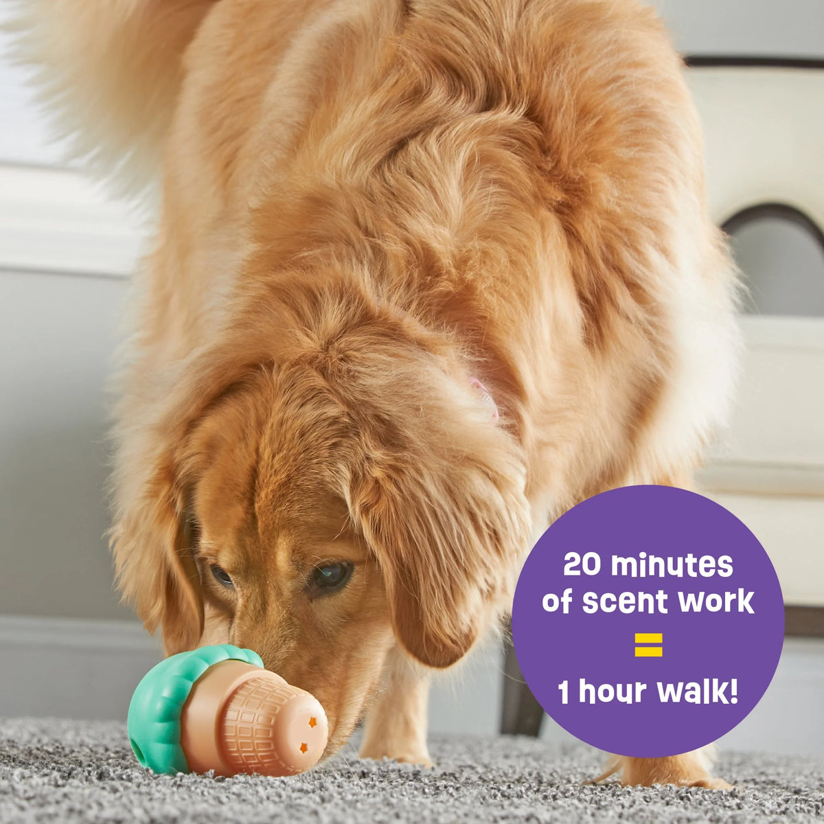 Brightkins Ice Cream Dog Toy Treat Dispenser, Playful Training for Small & Medium Dogs to Chew