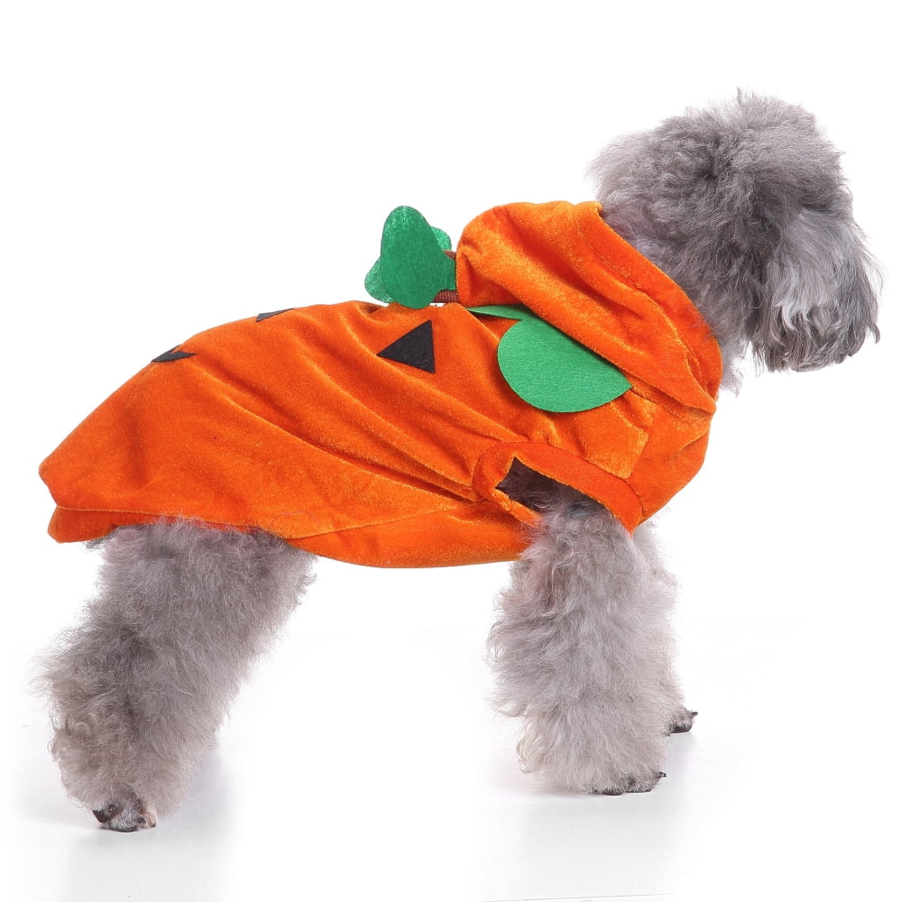 Halloween Pumpkin Dog Costumes Clothes, Cute Dog and Cat Halloween Cosplay Clothes, Fit for Small Doggy and Kitten-S