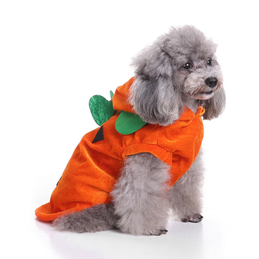 Halloween Pumpkin Dog Costumes Clothes, Cute Dog and Cat Halloween Cosplay Clothes, Fit for Small Doggy and Kitten-S