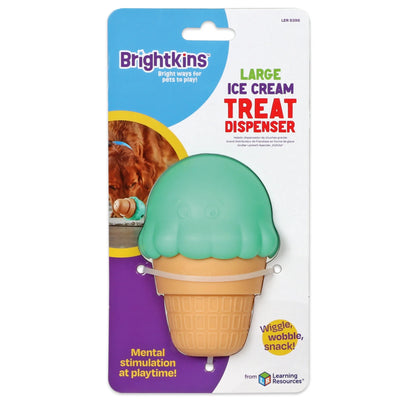 Brightkins Ice Cream Dog Toy Treat Dispenser, Playful Training for Small & Medium Dogs to Chew