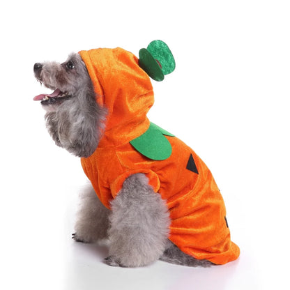 Halloween Pumpkin Dog Costumes Clothes, Cute Dog and Cat Halloween Cosplay Clothes, Fit for Small Doggy and Kitten-S