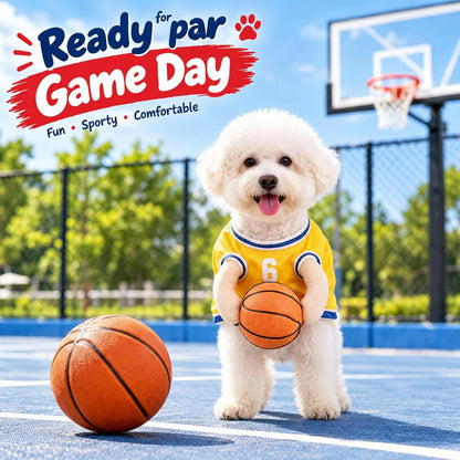 2025 New Dog Halloween Costumes, Dog Basketball Costume with Ball, Halloween Costumes with Basketball, Costume for Small Medium Large Dogs (1*Yellow, Small)